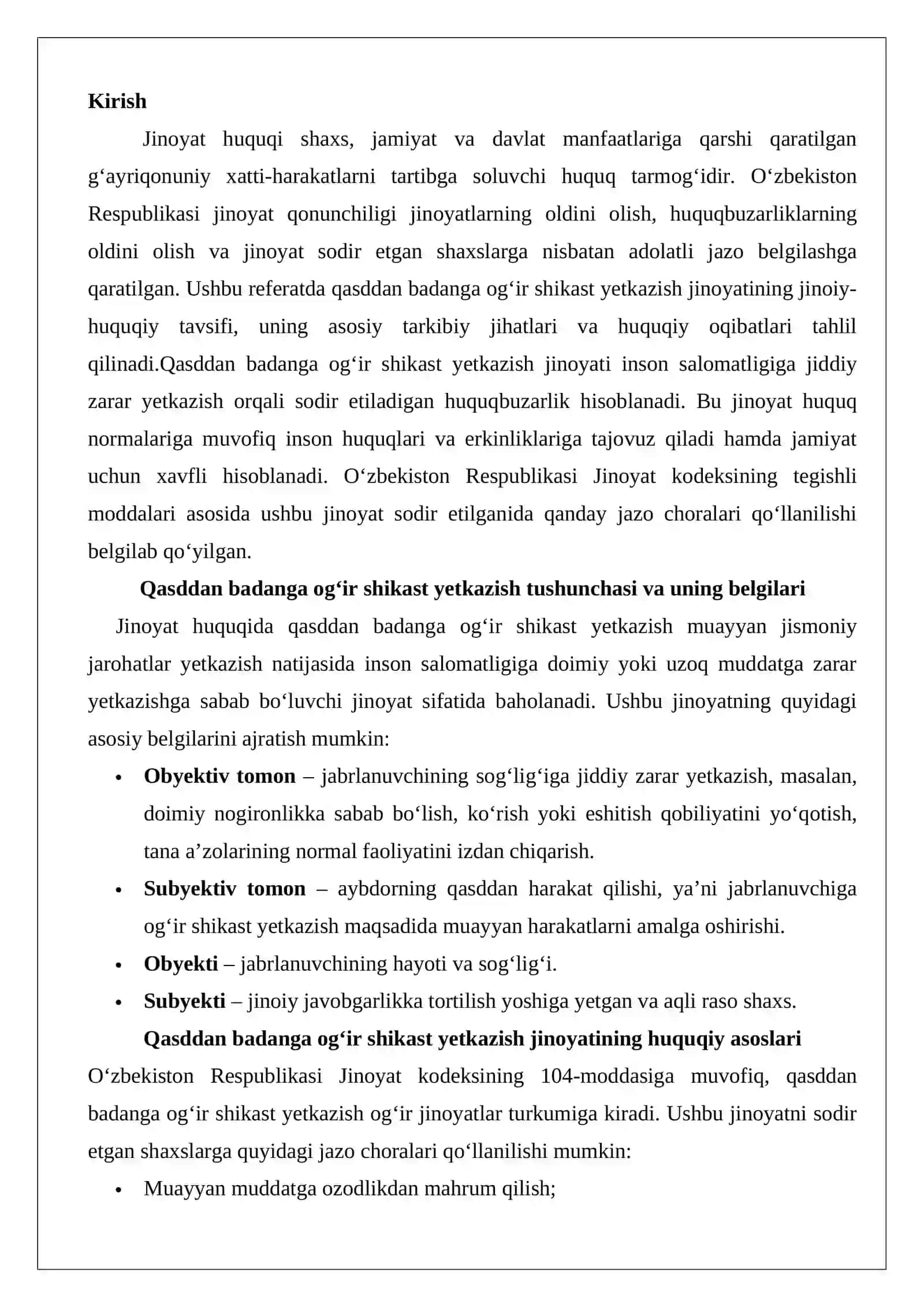 Sog‘liqqa qarshi jinoyatlar huquqiy tahlili 2