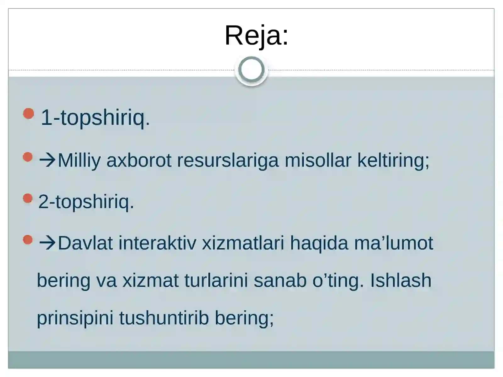 Milliy axborot resurslari. Davlat interaktiv xizmatlar 2