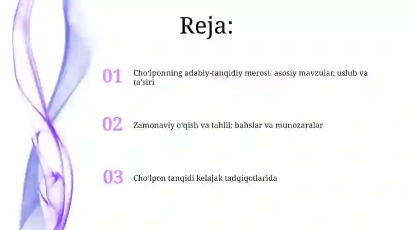 Choʻlponning adabiy-tanqidiy maqolalarini öqib örganish 2