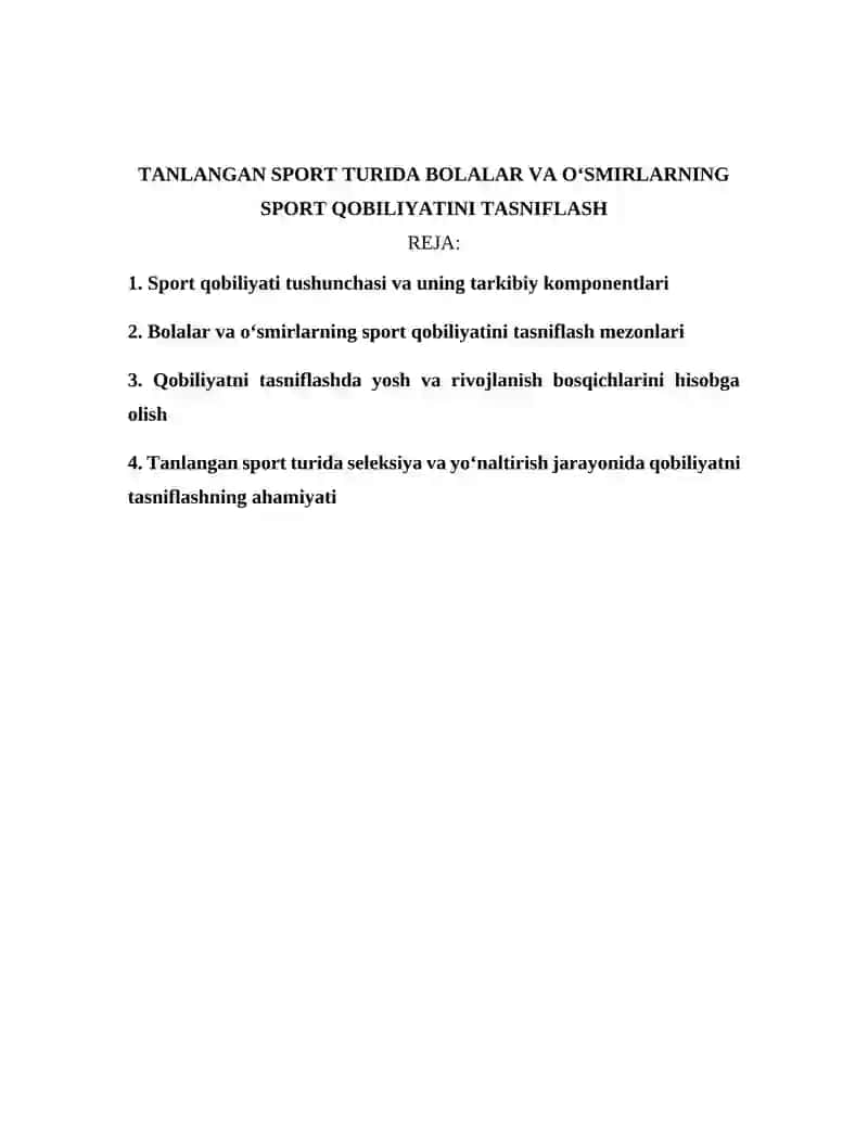 Sportda Saralash, Modellashtirish va Bashorat Qilish 2