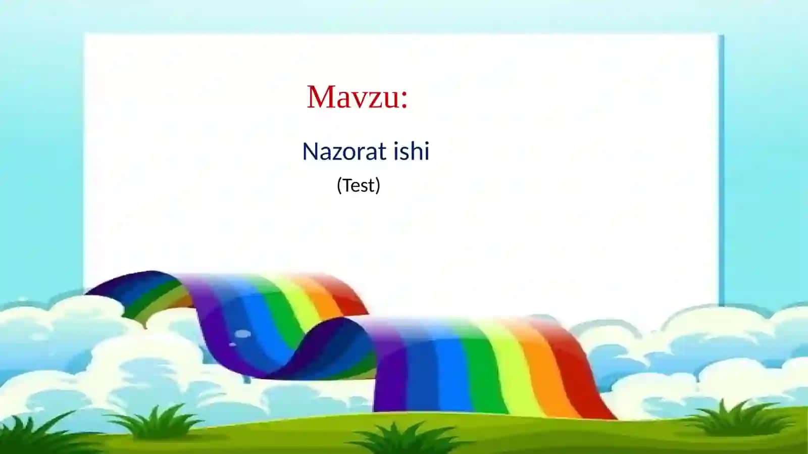 3 –sinf Ona tili Nazorat ishi 2