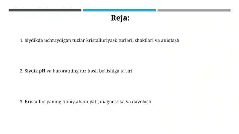 Kristalluriya va siydik cho'kmasi mikroskopiyasi 2