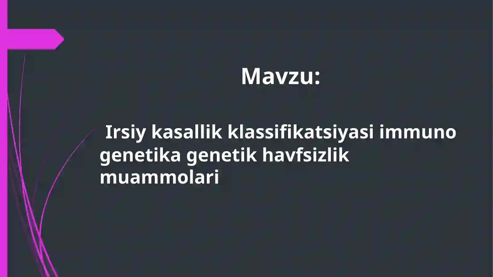 Genetika va genomika asoslari fani 2