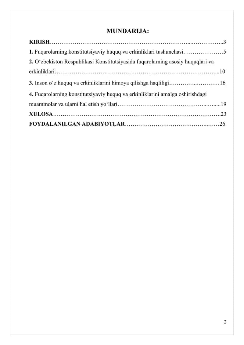 O’zbekiston Respublikasida fuqarolarning konstitutsiyaviy huquq va erkinliklari tushunchasi 2