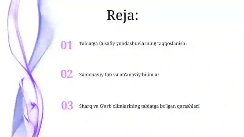 Sharq va ĝarb olimlarining tabiat haqidagi qarashlari 2