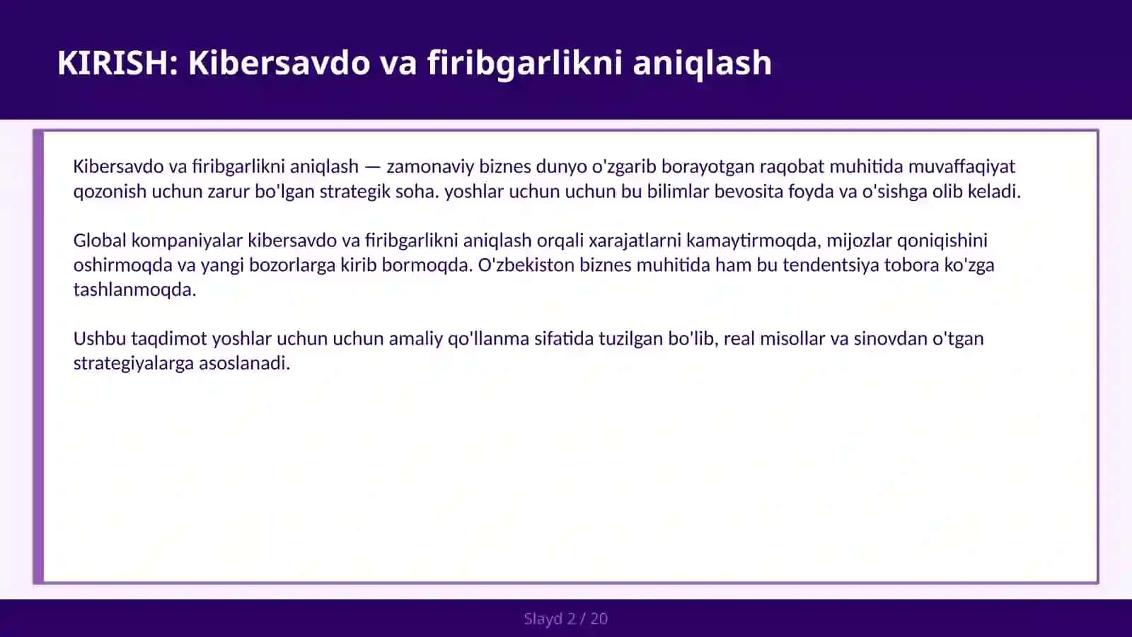 KIBERSAVDO VA FIRIBGARLIKNI ANIQLASH 2