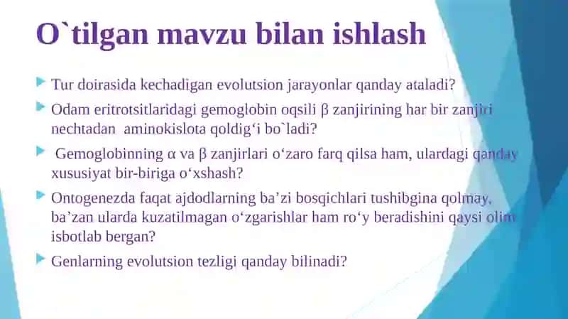 Evolyutsiyani isbotlashda solishtirma anatomiya, poleontologiya fanlari dalillari 2