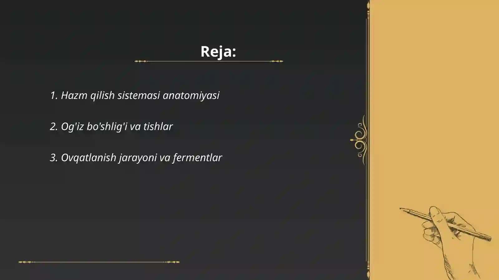 Hazm qilish sistemasi fiziologiyasi 2