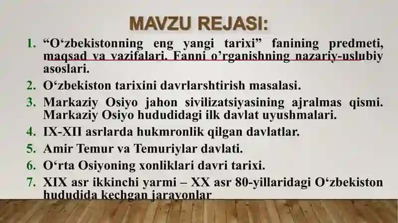 O‘zbekistonning ENG yangi tarixi 2