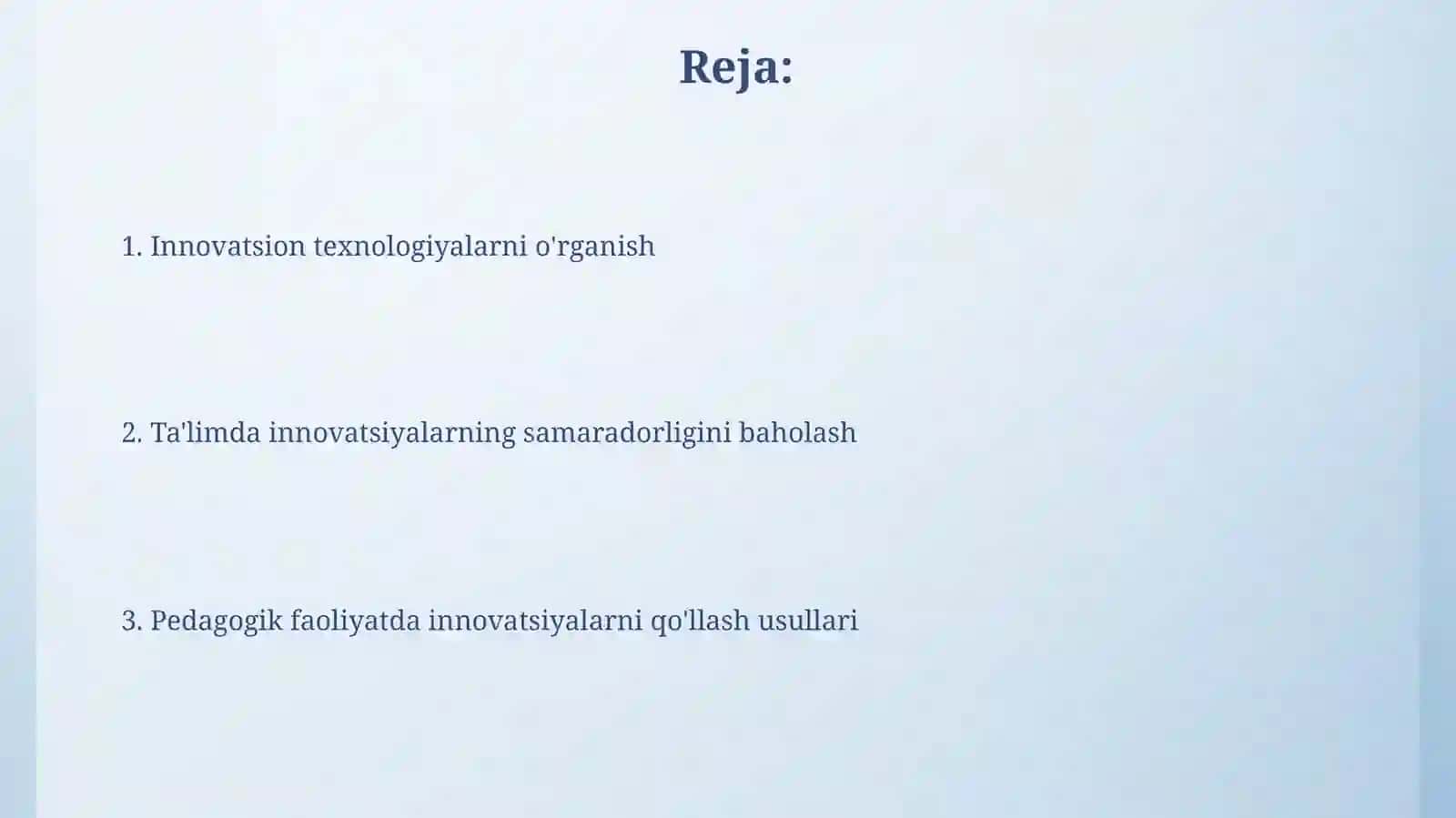 Innovatsion texnologiyalarni o‘rganish va pedagogik faoliyatda qo‘llash 2