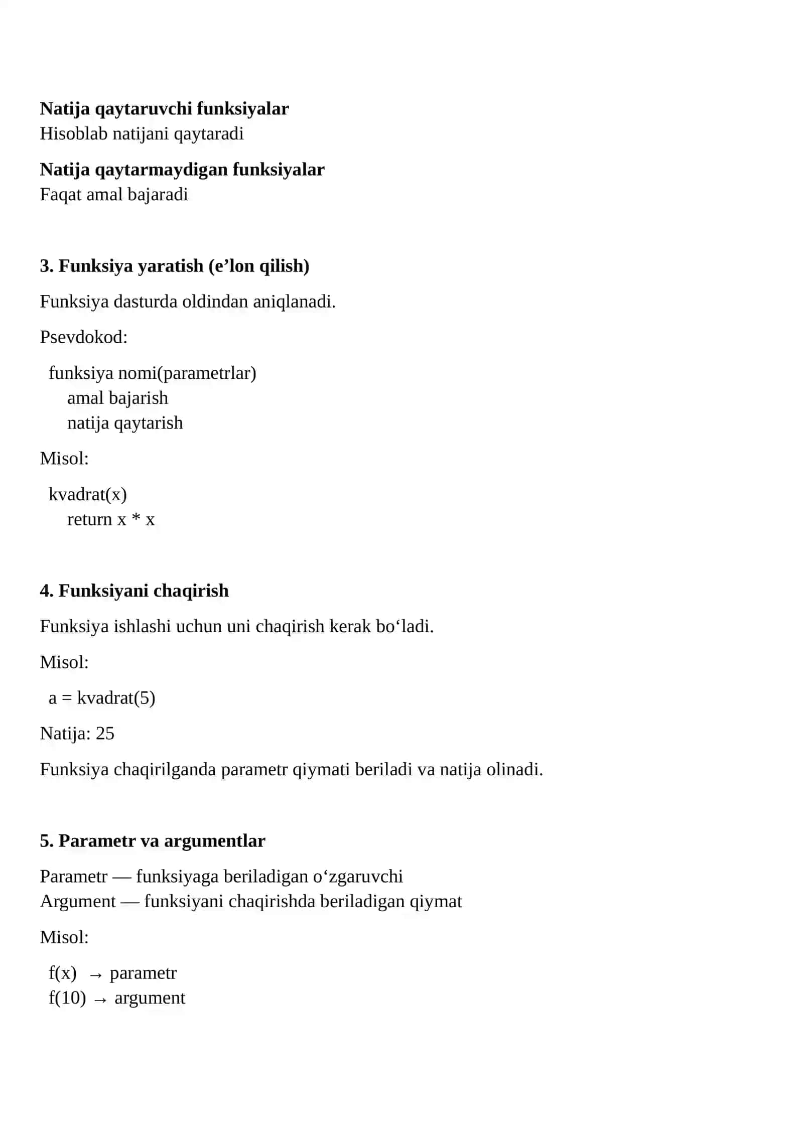 Funksiyalardan foydalanib dastur tuzish 2