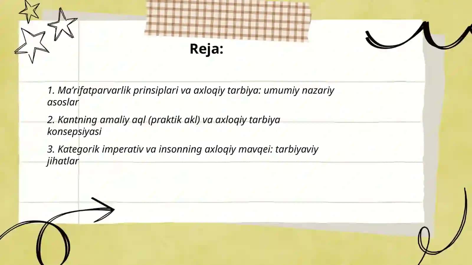 18asr Yevropa maʼrifatparvarlik gʻoyalarining axloqiy tarbiyadagi roli (Nemis klassik falsafasining inson mohiyatini tushunishdagi oʻrni 2