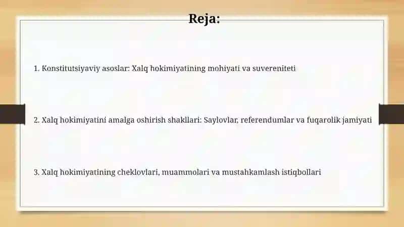 Xalq hokimiyatichiligining konstitusiyaviy asoslari 2