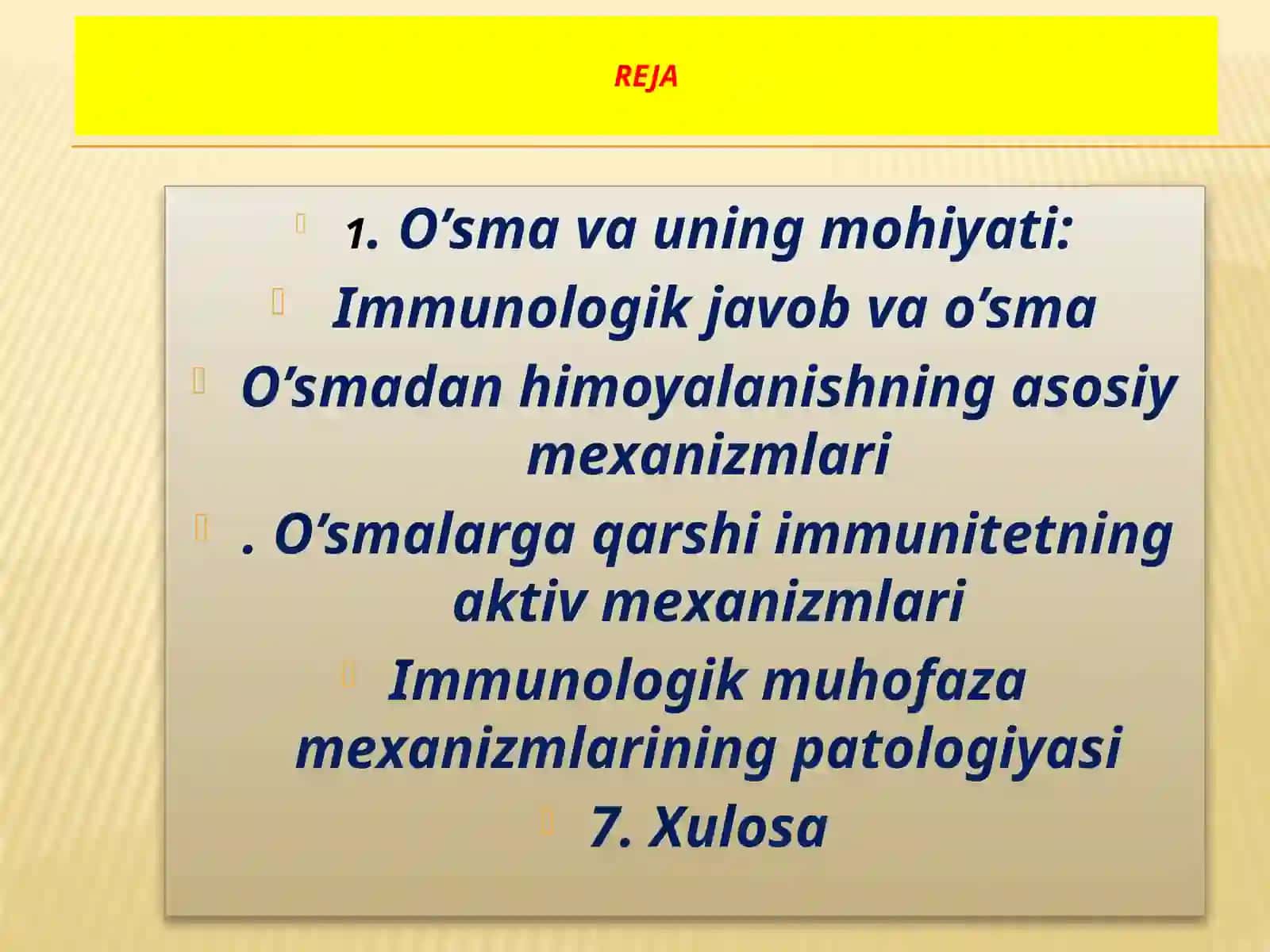O’smadan muhofazalanishning immun mexanizmlari 2