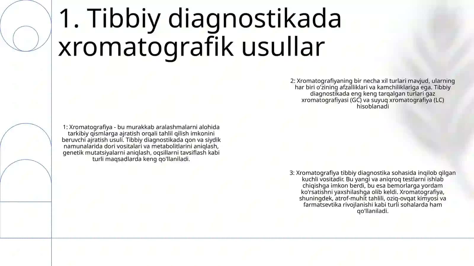 Xromatografiyaning Tibbiy Izlanishdagi Imkoniyatlari 2