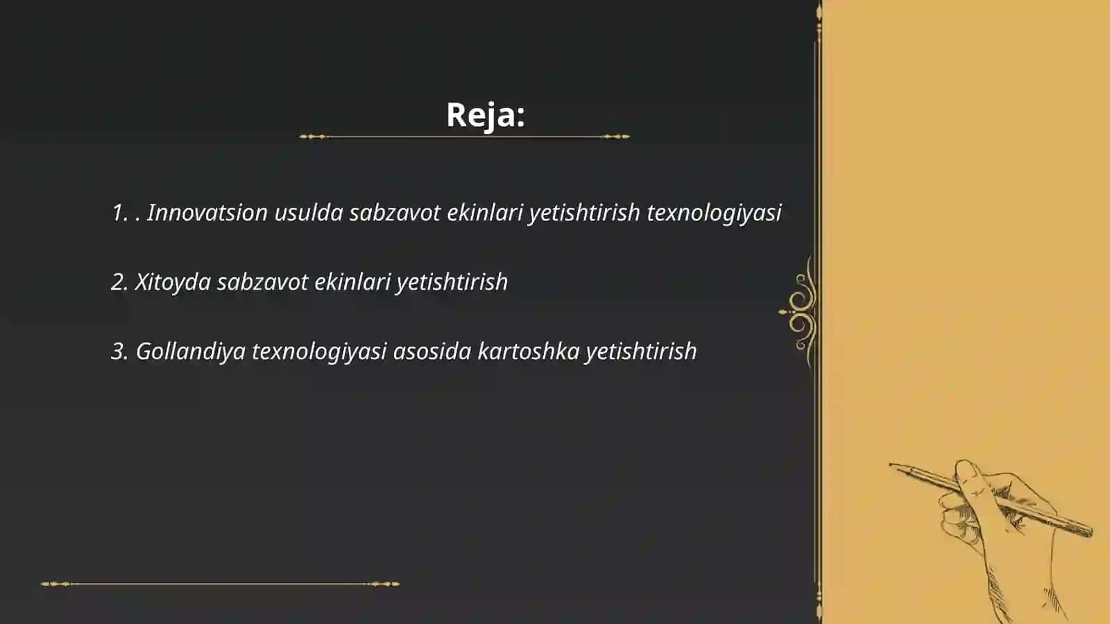Rivojlangan mamlakatlarda sabzavot yetishtirishning innavatsion texnologiyalarini о‘rganish 2