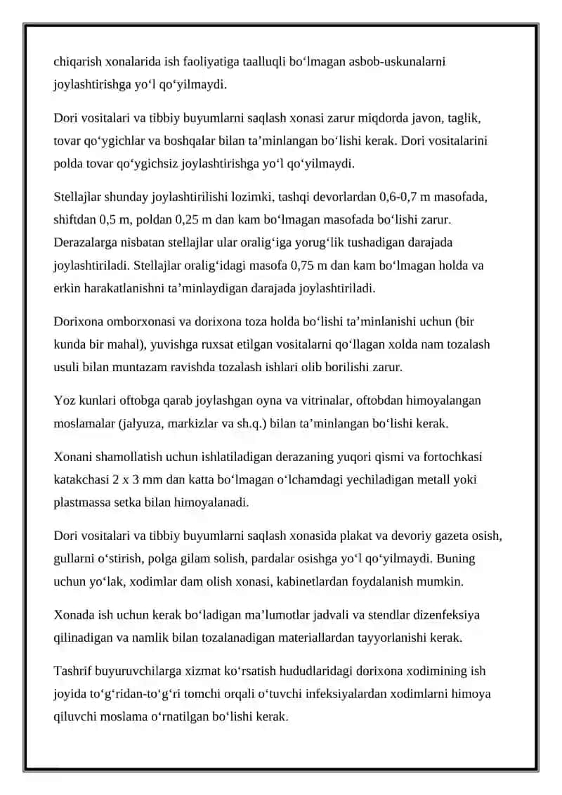 FARMATSEVTIK KORXONALAR VA DORIXONA XONALARI MIKROIQLIMINING AHAMIYATI 2