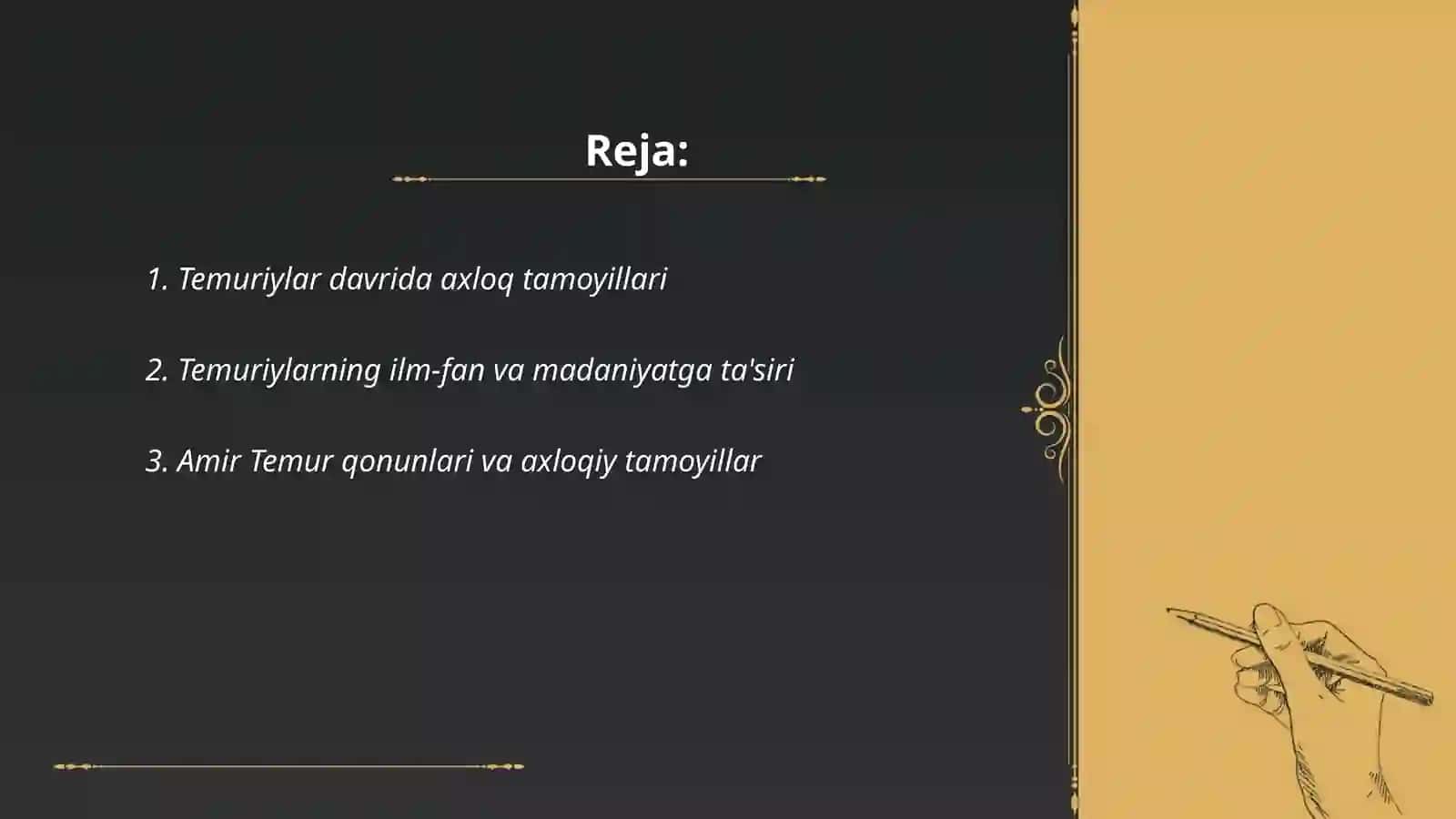 Temuriylarning axloqning rivojlanishga qo'shgan hissi 2