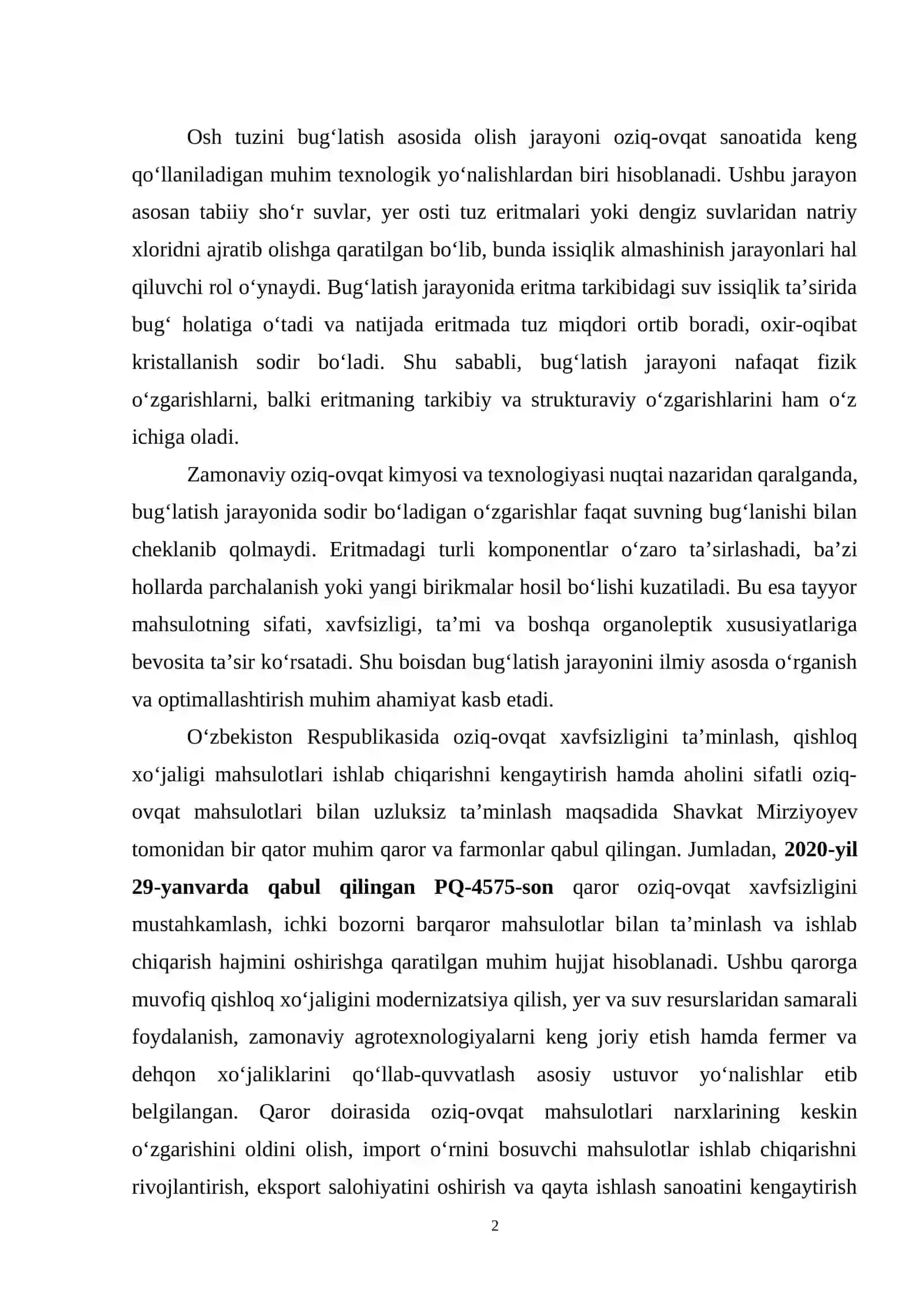 Unumdorligi G=28965 kg/soat bo‘lgan osh tuzi eritmasini Xb=60% dan Xo=85% gacha bug‘latish uchun tashqi isitish kamerali bug‘latish qurilmasini hisoblang va loyihalang 2