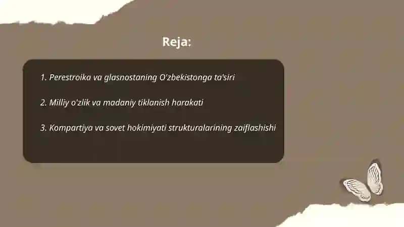 Mustaqillikka erishish arafasida O'zbekistonda ijtimoiy-siyosiy jarayonlar 2
