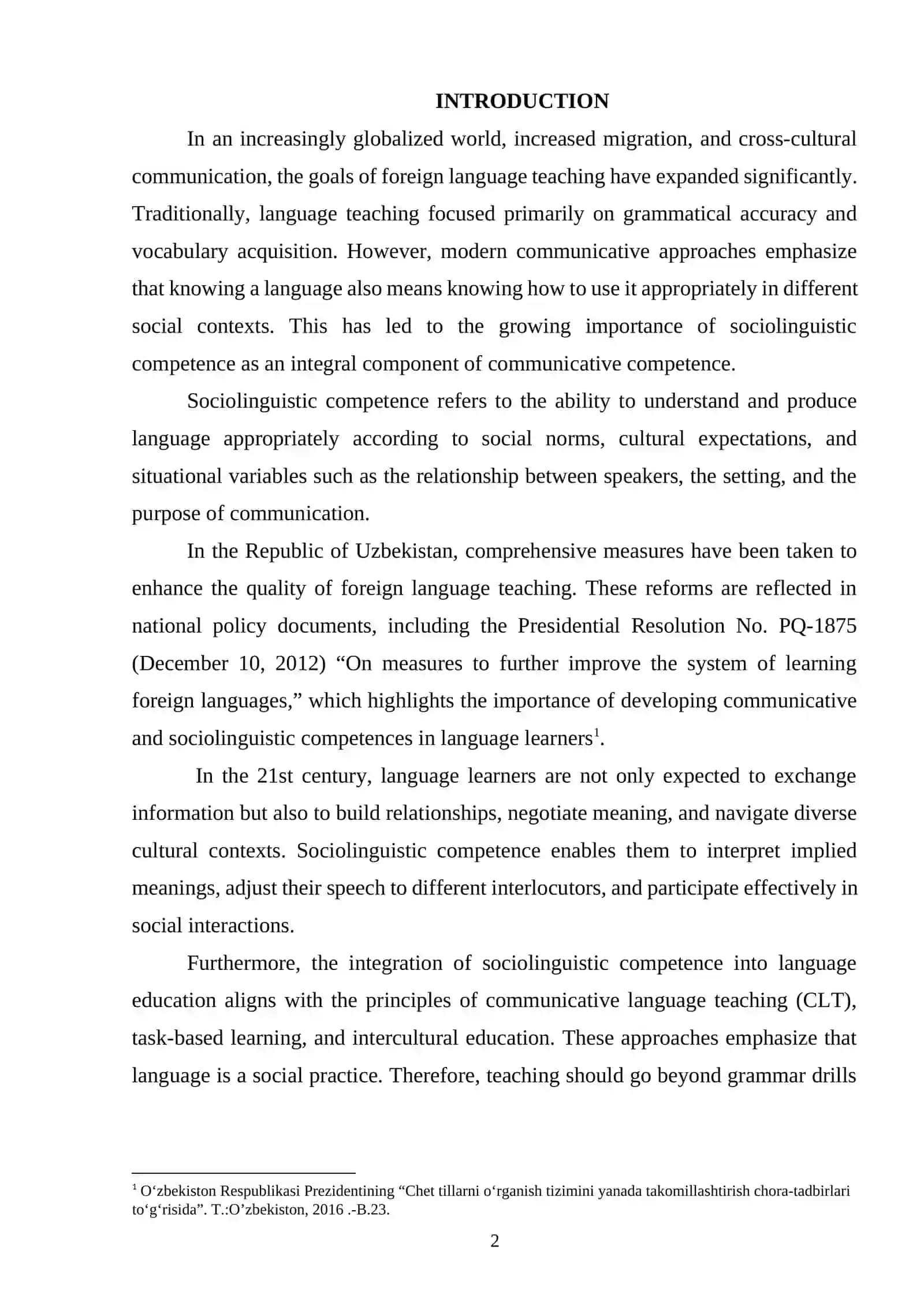 Sociolinguistic competence in foreign language teaching 2