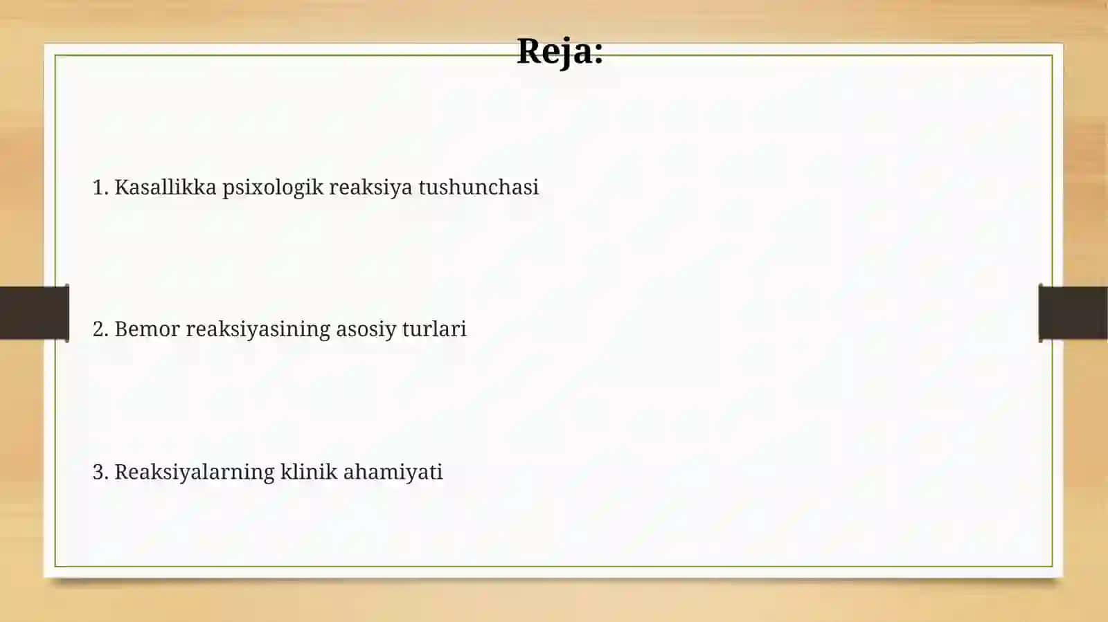 Bemorning kasallikka bo’lgan reaksiya turlari 2