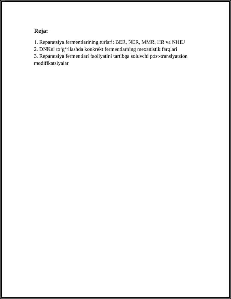 REPARATSIYA FERMENTLARI FAOLIYATINING XILMA-XILLIGI. NOALLEL GENLARNING OʻZARO TAʼSIRI. PLEYOTROPIYA 2