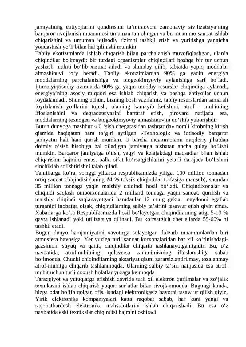 Kirish. Chiqindilar to`g`risida tushunchalar 2