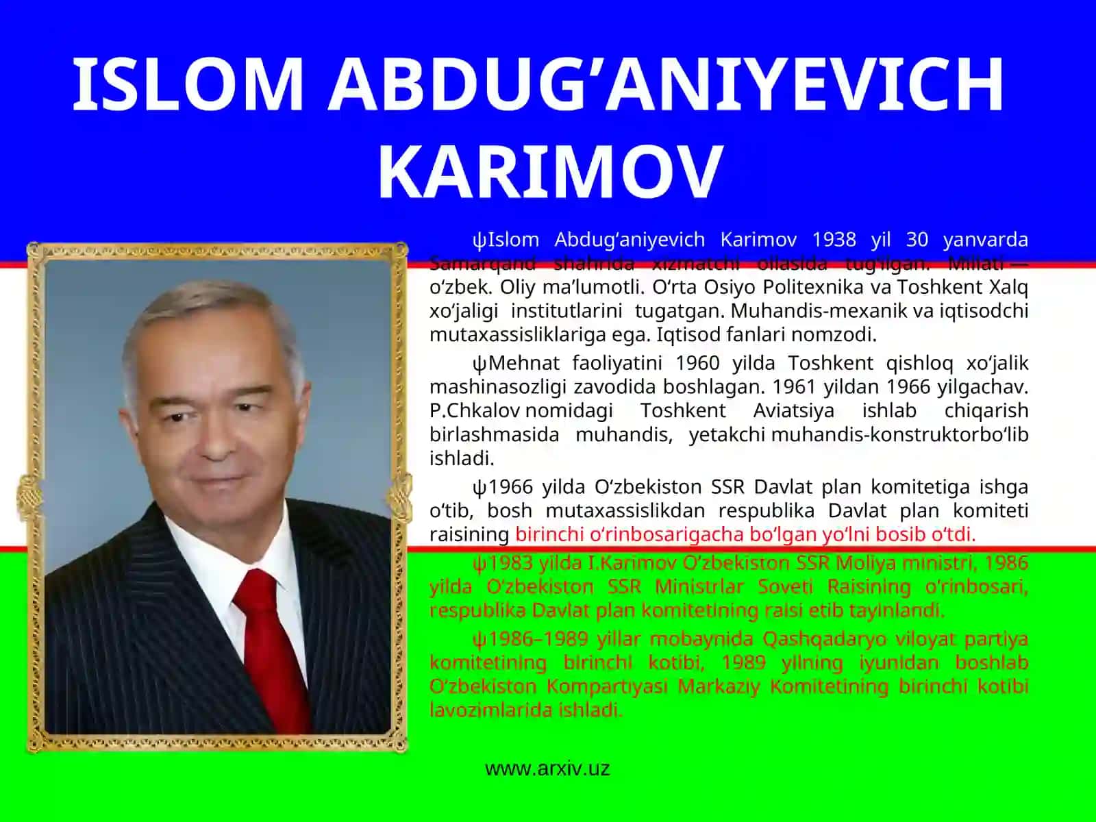 ISLOM ABDUG’ANIYEVICH KARIMOV 2