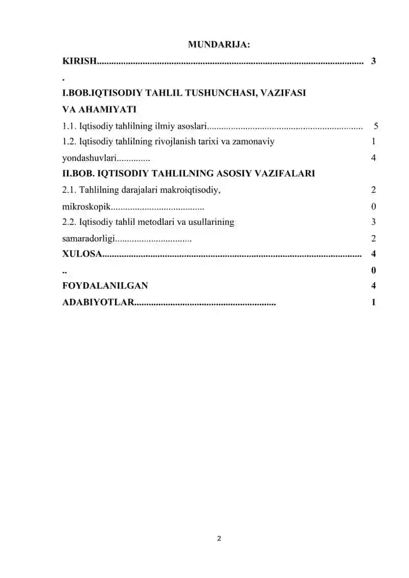 IQTISODIY TAHLILNING METODI VA USULLARI. 2