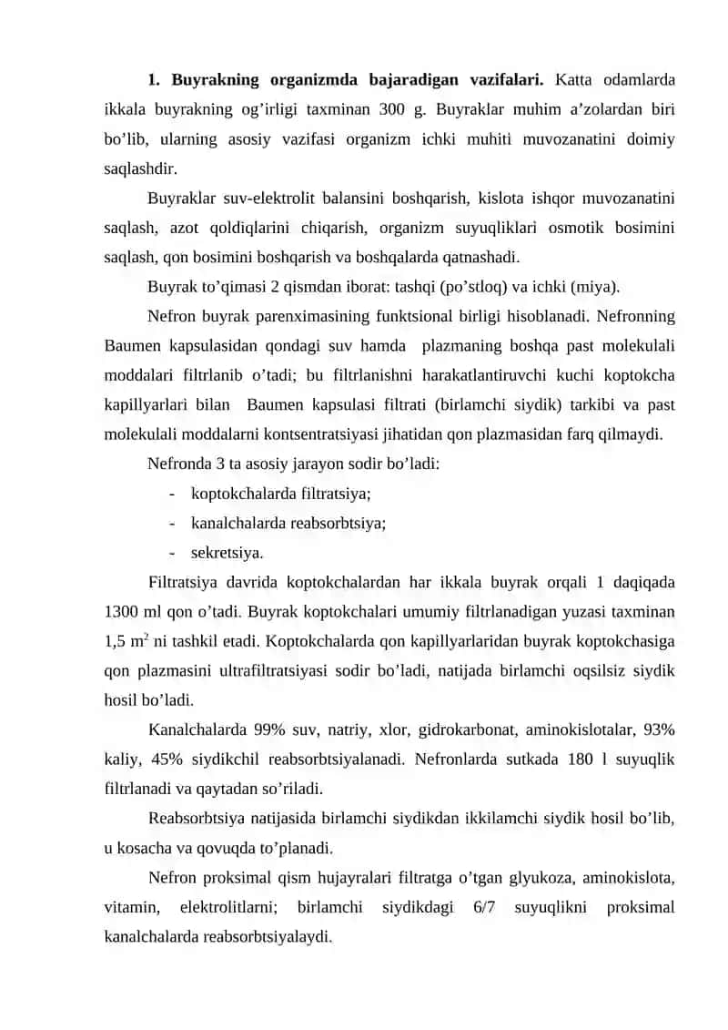 Buyrak biokimyosi 2