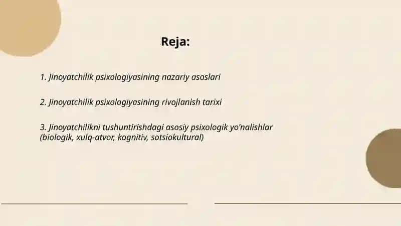 Jinoyatchilik psixologiyasi va uning asosiy yo'nalishlari 2