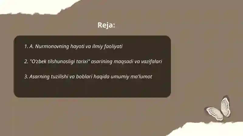 A. Nurmonning "Oʻzbek tilshunosligi tarixi" bilan tanishish 2