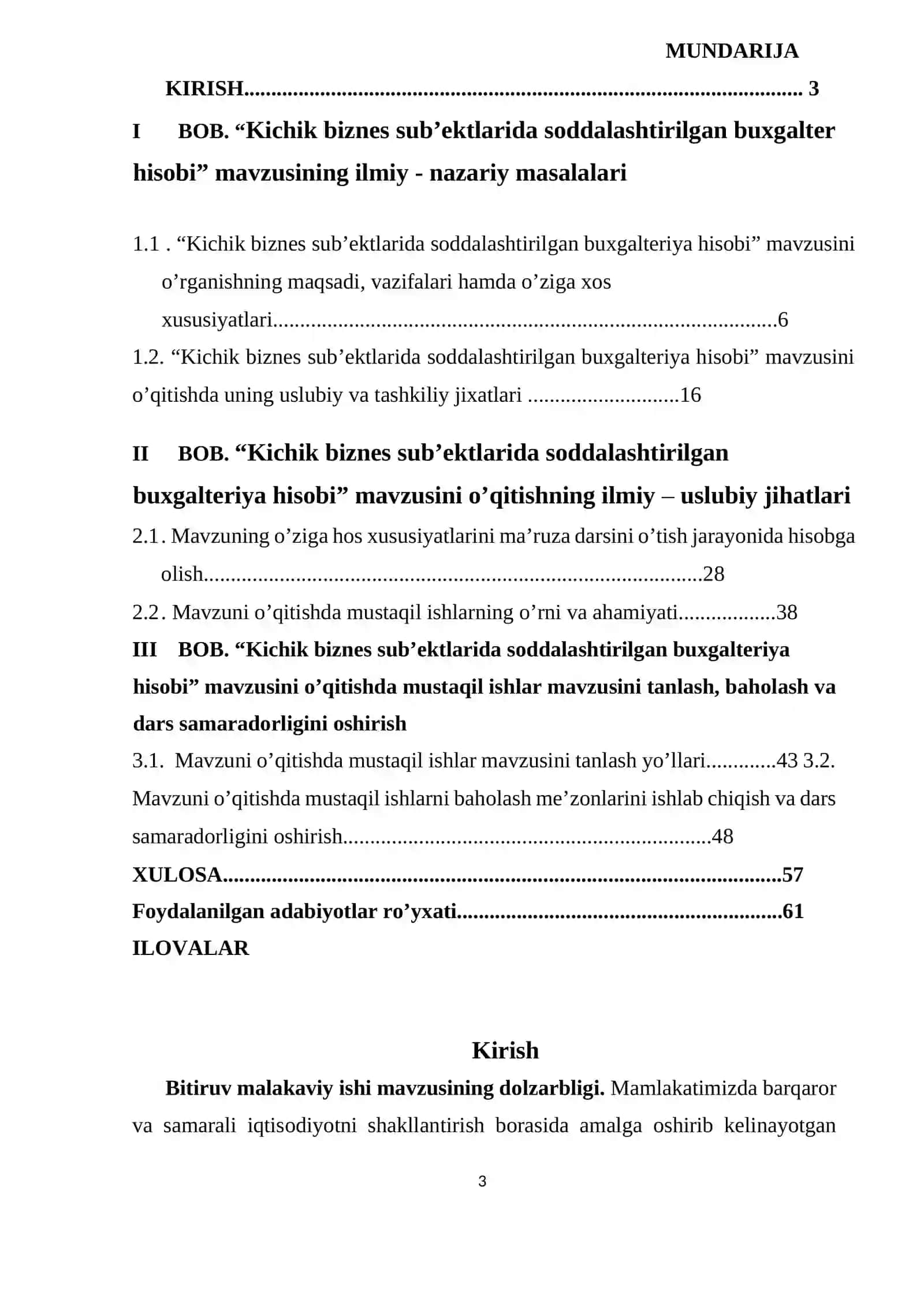 Kichik biznes su’bektlarida soddalashtirilgan buxgalteriya hisobi mavzusini o’qitishda mustaqil ishlar mavzusini tanlash va ularni baholash metodikasi 2