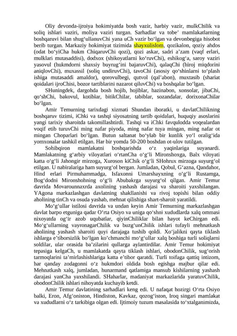 Amir Temur Davlatining Tashkil Topishi 2