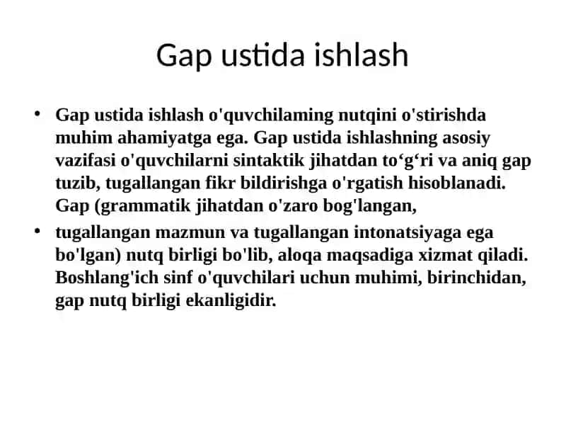 Boshlang‘ich sinf o‘quvchilari da gap va matn tuzish ko‘nikmalari nishakllantirish 2