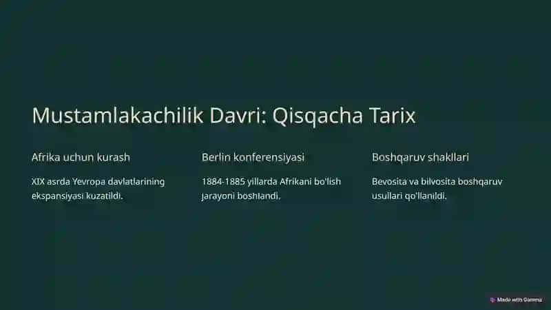 Mustamlakachilik va Taraqqiyot Muammolari 2