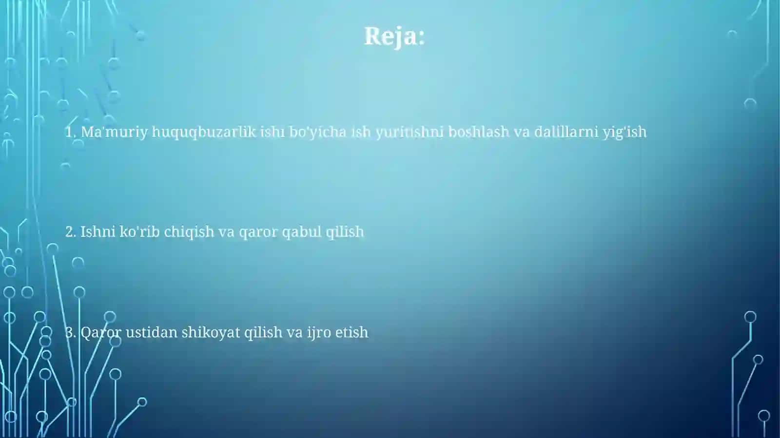 Ma’muriy huquqbuzarliklar to‘g‘risidagi ishlarni yuritish tartibi 2