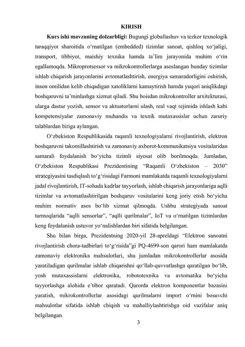 AVR MIKROKONTROLLERLARI ASOSIDA OʻRNATILGAN TIZIMLARNI YARATISH 2