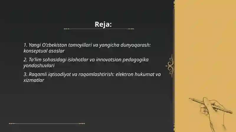 Yangi O‘zbekiston-Yangicha dunyoqarash 2