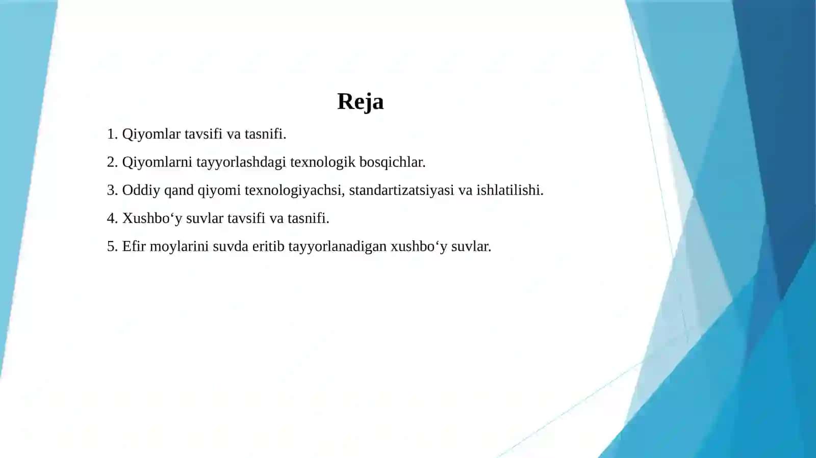 Xushbo‘y suvlar va qiyomlar 2