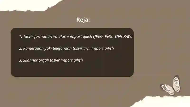 Tasvirni import qilish 2