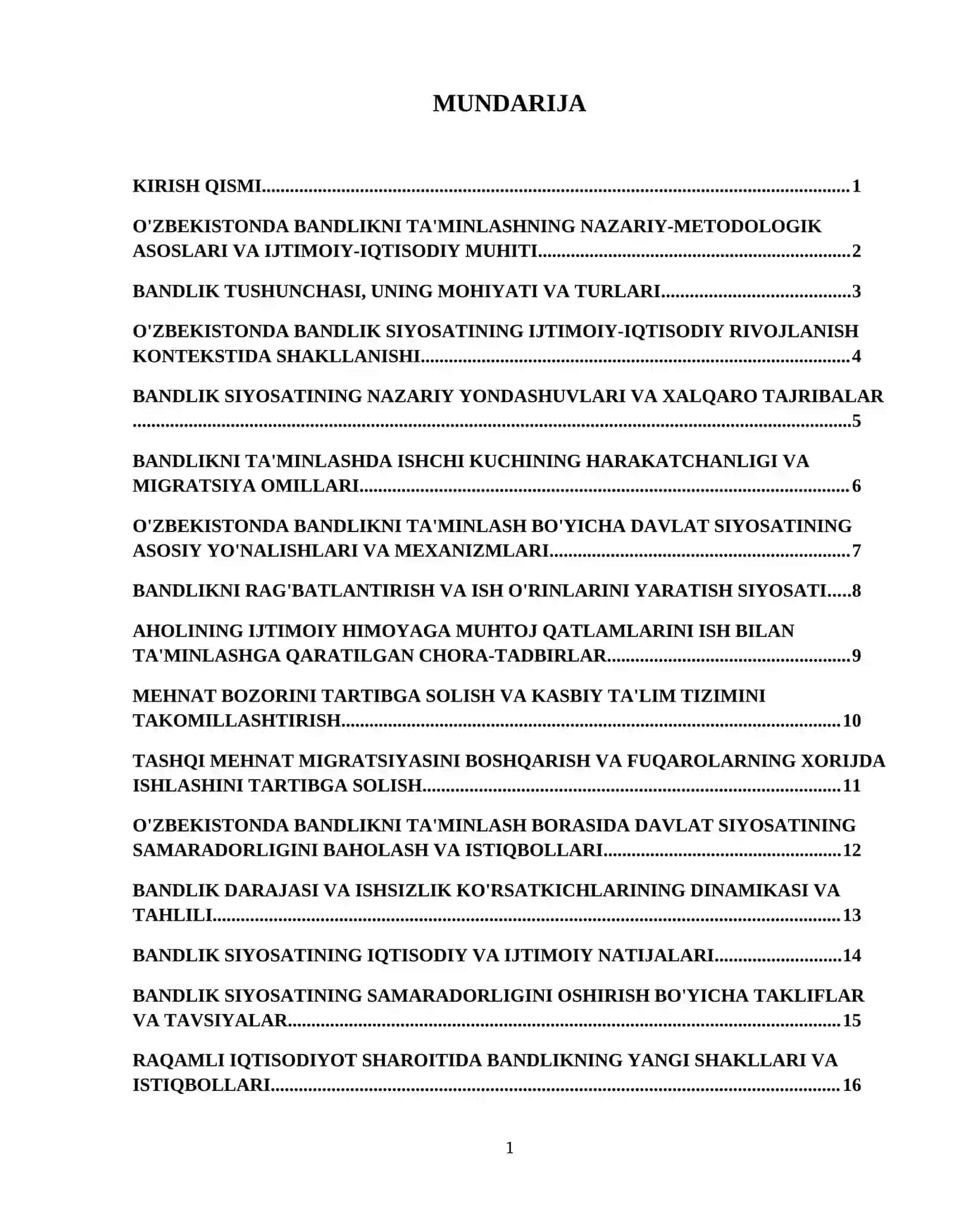 Ozbekistonda ishchi i kuchi kuchi bandligini taminlash borasida davlat  siyosatining asosiy yonalishlari. 2