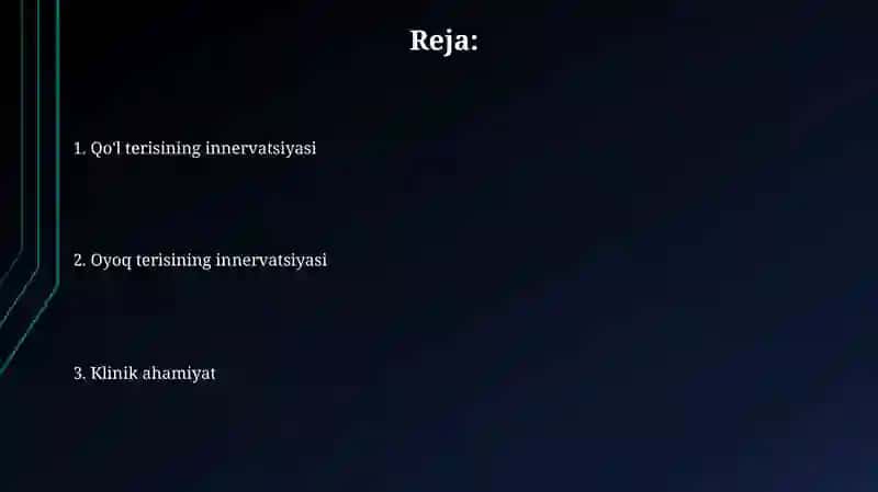 Qoʻl va oyoq terisini innervatsiyasi 2
