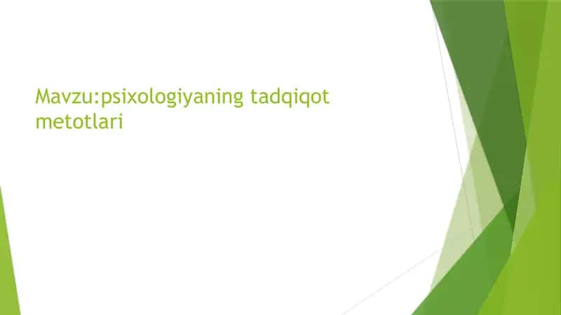 Tadqiqotlar psixologiyasi 2