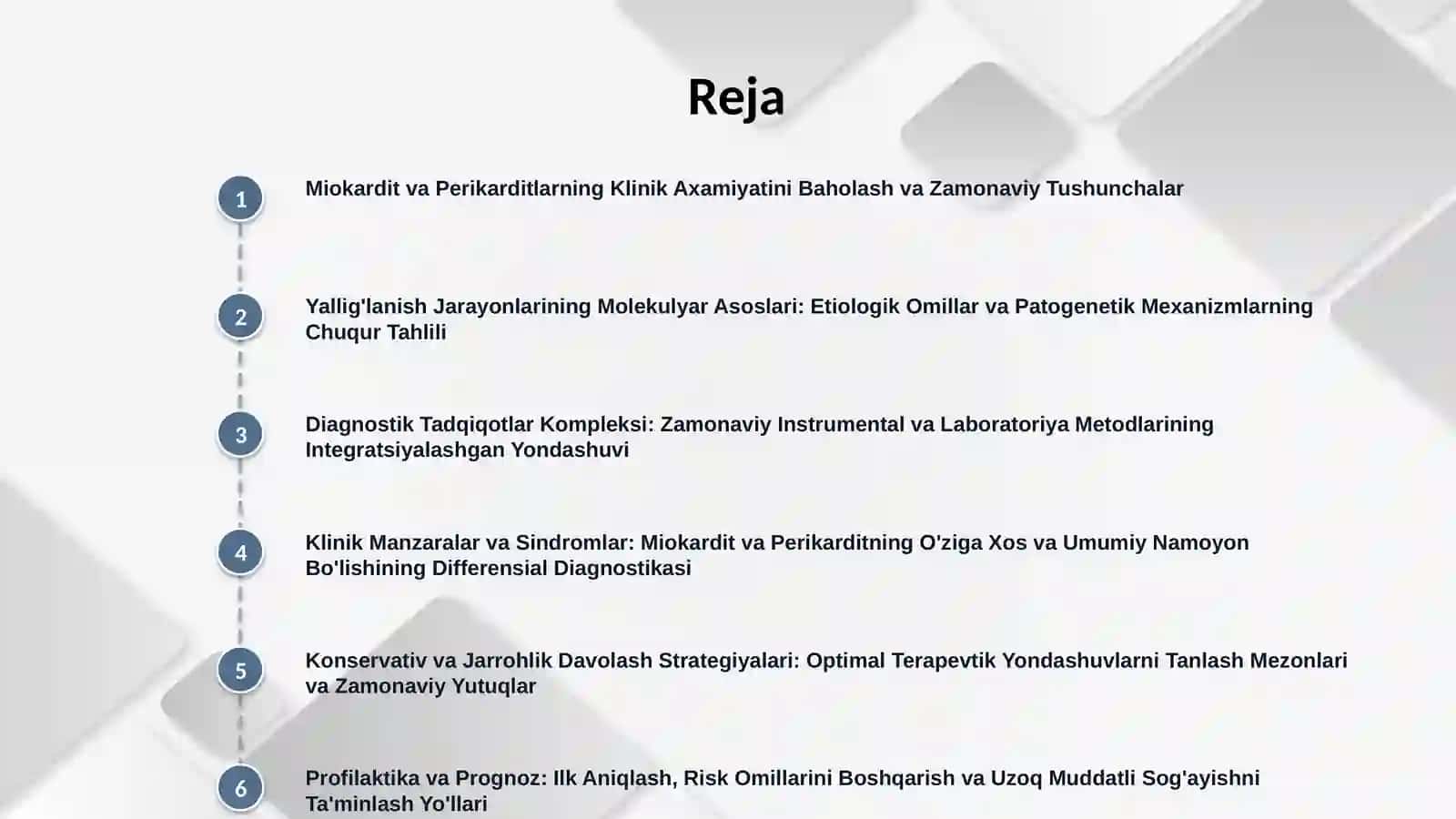 Miokardit.Perikardit. Diagnostika.Etiologiyasi va patogenezi haqida umumiy tushuncha klinikasi davolash va profilaktikasi 2