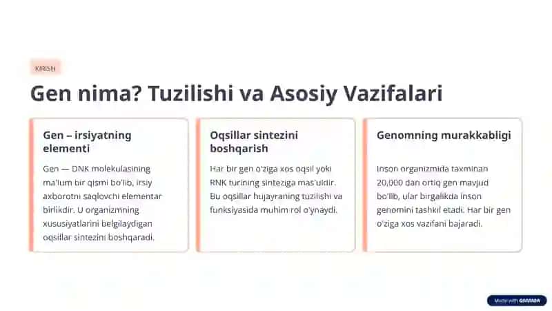 Insonda genlar tuzilishi va vazifalari. Monogen kasalliklar 2