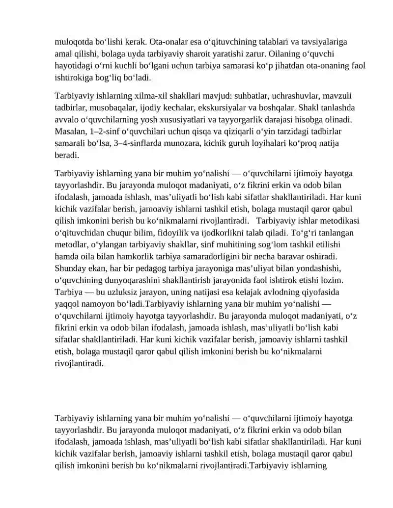 Tarbiyaviy ishlar metodikasi 2