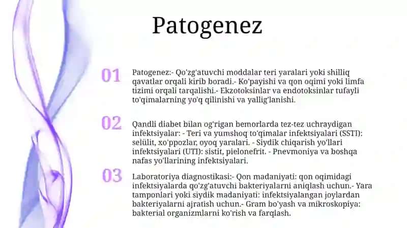 Qandli Diabedda Uchraydigan Infeksiyalar, Patogenezi, Labaratoriya Tashxisi 2
