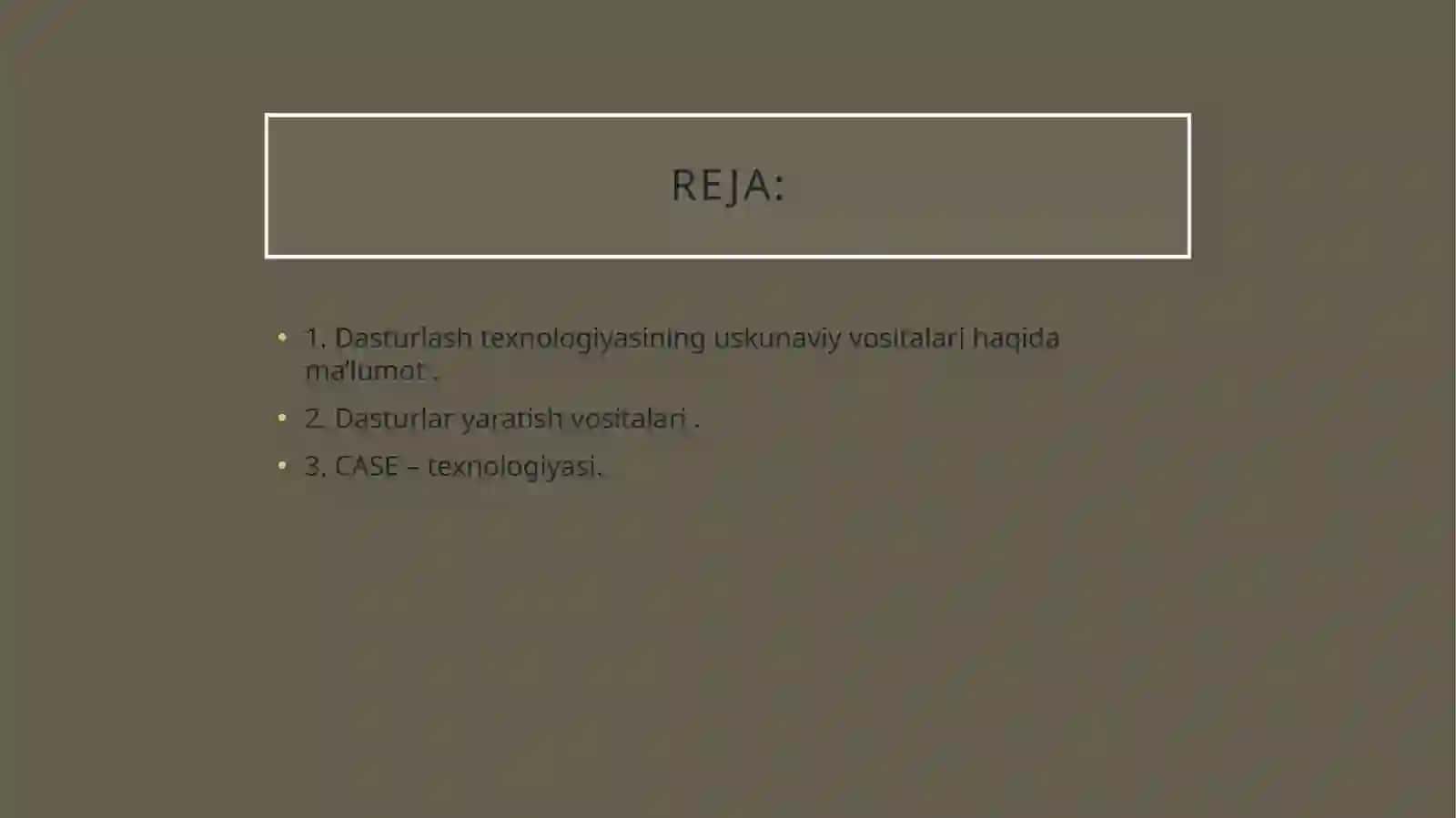 Dasturlash texnologiyasining uskunaviy vositalari 2
